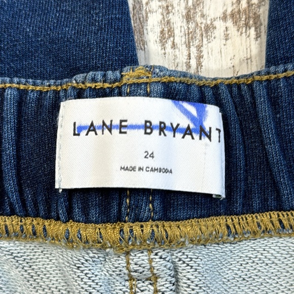 Lane Bryant NWT Blue Pull-On Fit Knit Boyfriend Capri Pants - Picture 8 of 13